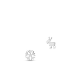 Kolczyki srebrne asymetryczne ze świątecznym motywem