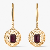 Kolczyki złote z rodolitem Royal Star