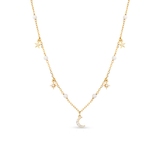 Naszyjnik srebrny pozłacany z perłami