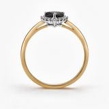 Pierścionek złoty z czarnymi szafirami