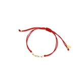 Bransoletka srebrna pozłacana na czerwonym sznurku łańcuszek