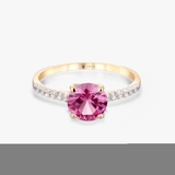 Pierścionek złoty z różowym szafirem Maria Antonina