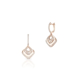 Kolczyki różowe złoto z brylantami i agatami