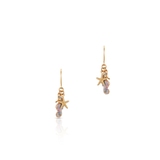 Kolczyki złote z konikiem morskim i rozgwiazdą Santorini