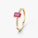Pierścionek złoty z rubinem TRIO