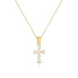 Naszyjnik krzyżyk z perłami