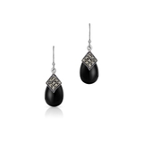 Kolczyki srebrne z onyksami i markasytami