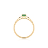 Pierścionek złoty ze szmaragdem i diamentami