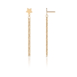 Kolczyki złote krawatki z gwiazdką