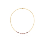 Naszyjnik złoty z diamentami i rubinami