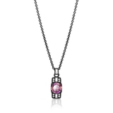 Naszyjnik srebrny z białymi i różowymi cyrkoniami METEORY