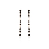 Kolczyki różowe złoto z czarnymi szafirami