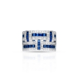 Pierścionek białe złoto z kamieniami szlachetnymi