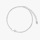 Bransoleta srebrna złączone serca