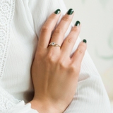 Pierścionek złoty bicolor z cyrkoniami