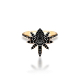 Pierścionek srebrny z czarnymi cyrkoniami
