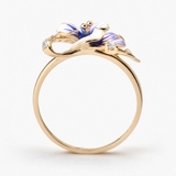 Pierścionek złoty Kwiaty Nocy Bratki