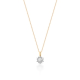 Wisiorek złoty z brylantem i diamentami