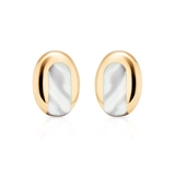 Spinki do koszuli złote z masą perłową