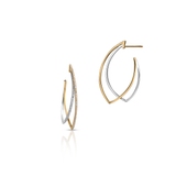 Kolczyki złote bicolor z diamentami