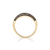 Pierścionek złoty z brązowymi diamentami Karmelowa