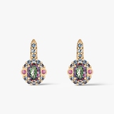 Kolczyki złote z topazami i rodolitami