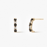 Kolczyki złote z czarnymi szafirami