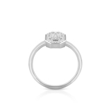 Pierścionek białe złoto z brylantami i diamentami