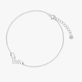 Bransoleta srebrna z ażurowym sercem