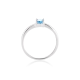 Pierścionek białe złoto z topazem