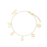 Bransoleta złota z zawieszkami Mom Dad