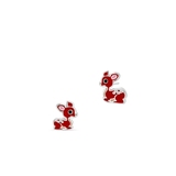 Kolczyki srebrne z kolorową emalią