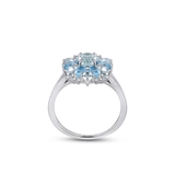 Pierścionek srebrny z topazami Szekspirowska