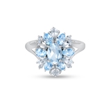 Pierścionek srebrny z topazami Szekspirowska