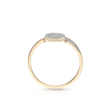 Pierścionek złoty bicolor z diamentami