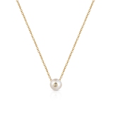 Naszyjnik srebrny pozłacany z perłą i cyrkonią