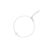 Bransoletka srebrna krzyżyk z cyrkoniami