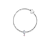 Zawieszka srebrna z różowym sercem Lovely Beads