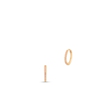 Kolczyki złote kółka z różowymi cyrkoniami