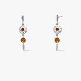 Kolczyki srebrne z bursztynami