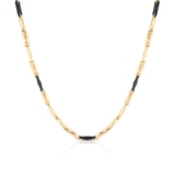 Naszyjnik złoty z elementami czarnej ceramiki