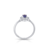 Pierścionek białe złoto z brylantami i tanzanitem