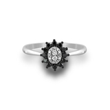 Pierścionek białe złoto z diamentami