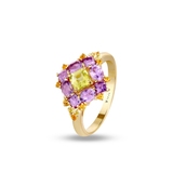 Pierścionek srebrny z ametystami Szekspirowska