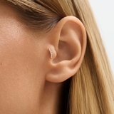 Kolczyk srebrny pozłacany łuk z cyrkoniami