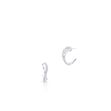 Kolczyki srebrne półkola z cyrkoniami
