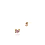 Kolczyki złote z różowymi cyrkoniami