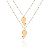 Naszyjnik srebrny pozłacany dwie połówki serca