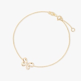 Bransoletka złota kokardka z cyrkonią