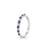 Pierścionek białe złoto z diamentami i szafirami